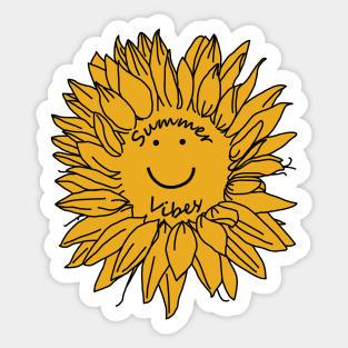 Summer Vibes Yellow Sunflower Sticker